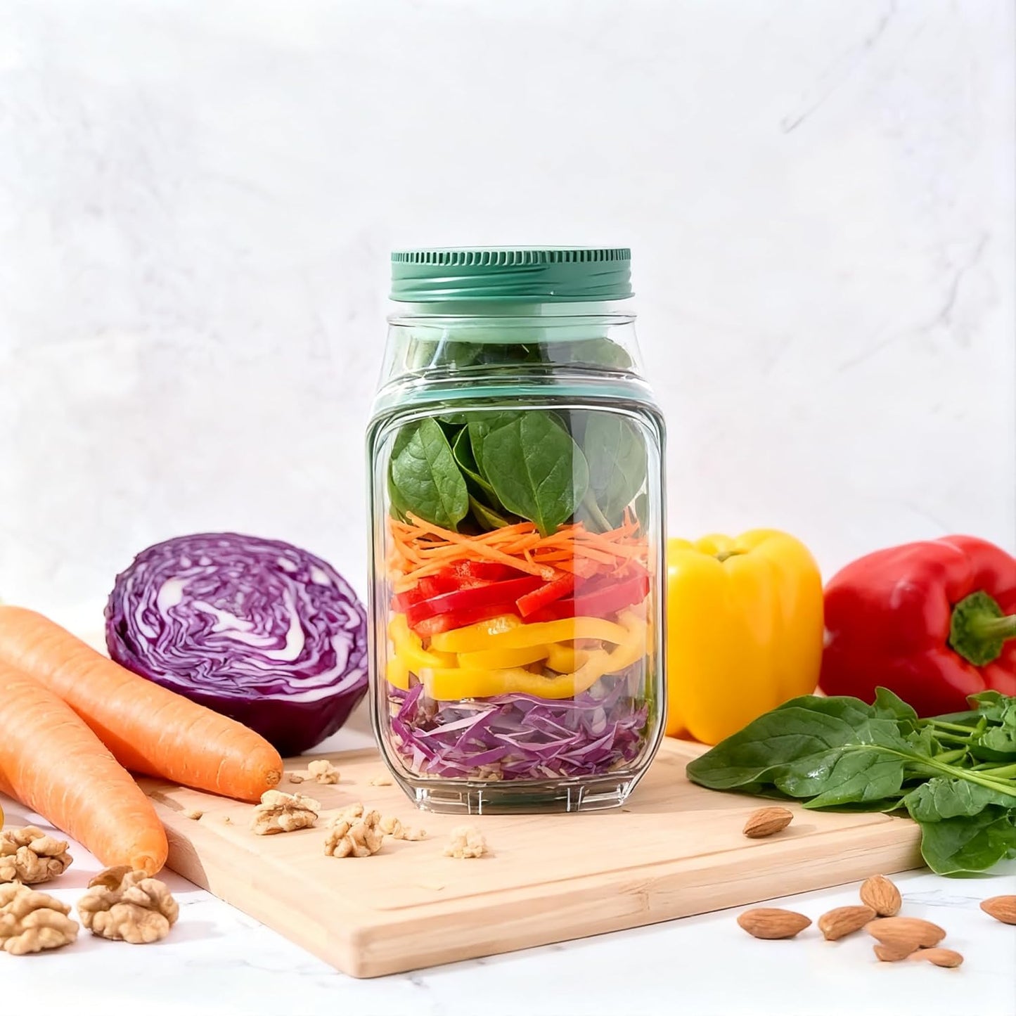 SaladPro™ - 3 en 1: Guarda, Mezcla y Come