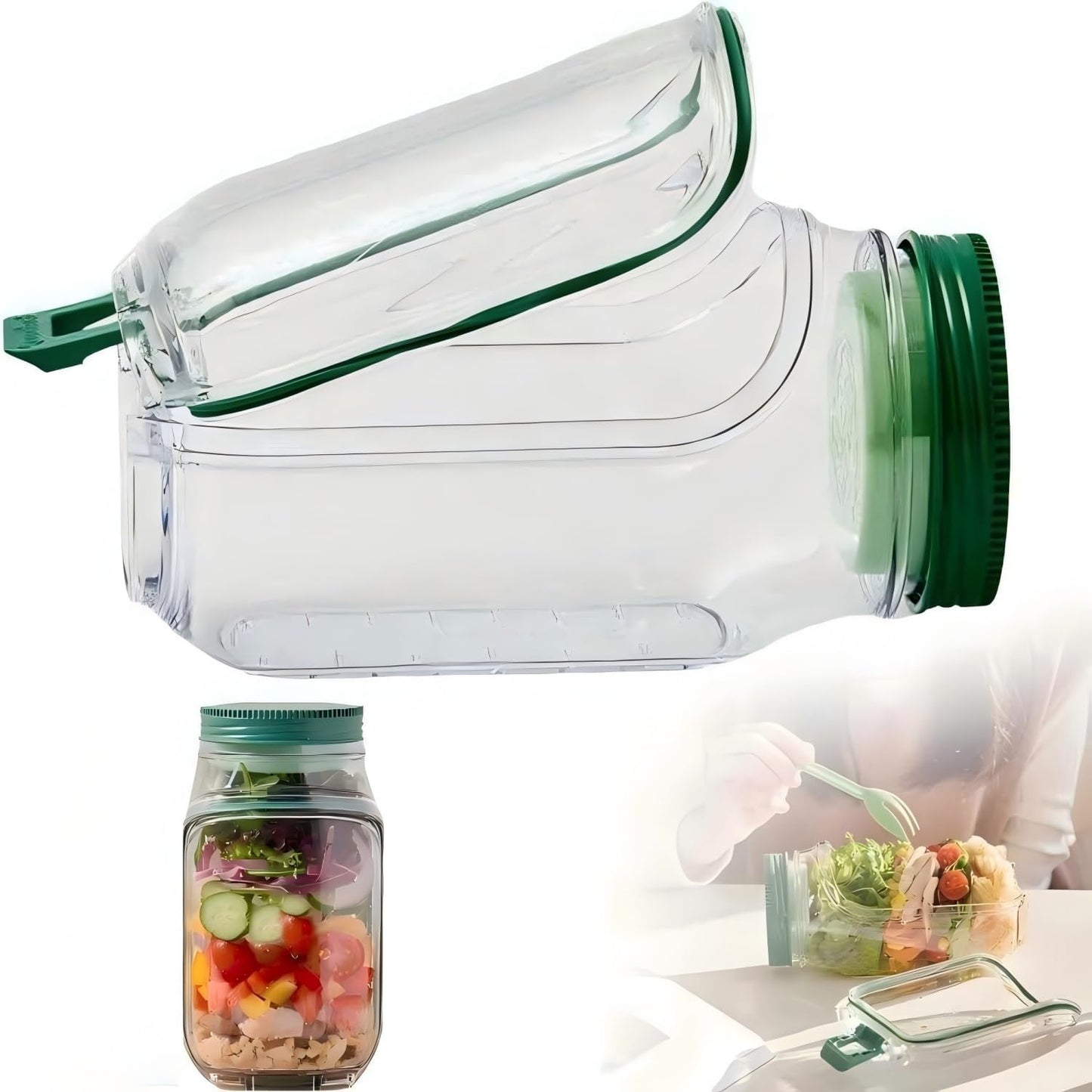 SaladPro™ - 3 en 1: Guarda, Mezcla y Come