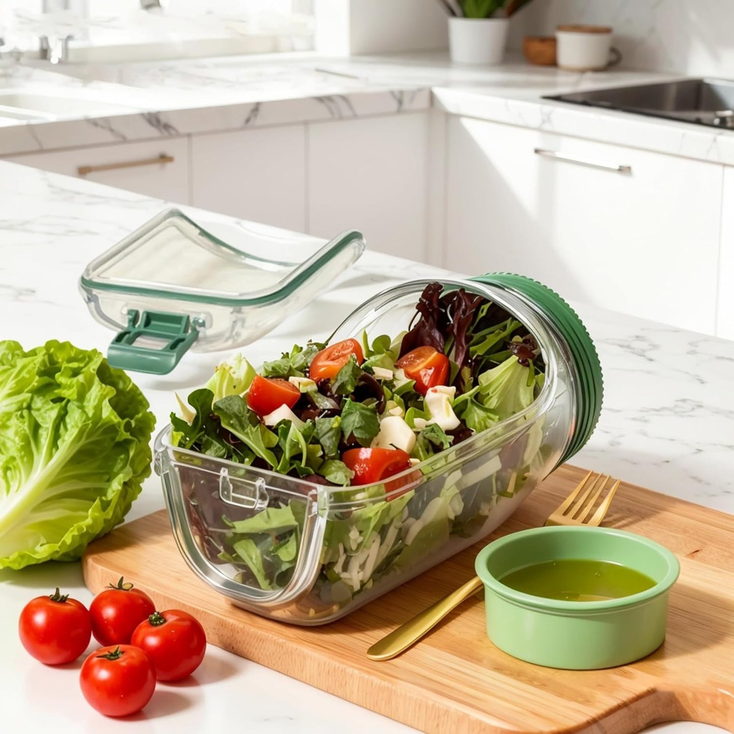 SaladPro™ - 3 en 1: Guarda, Mezcla y Come